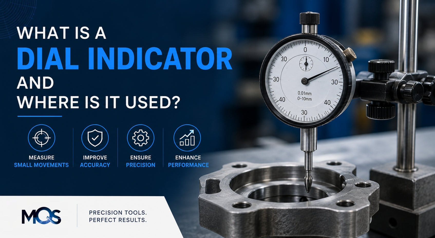 What is a dial indicator and where is it used?