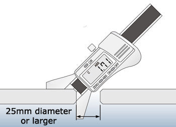 Naito CR0508 Digital Chamfer / Radius Gauge Digital gauge for a 45 degree chamfer offset, corner radius corner or cylinder