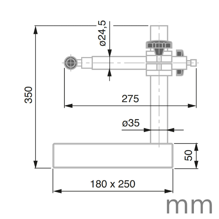 TESA 01639033 Measuring Support with Granite Table 0-260mm