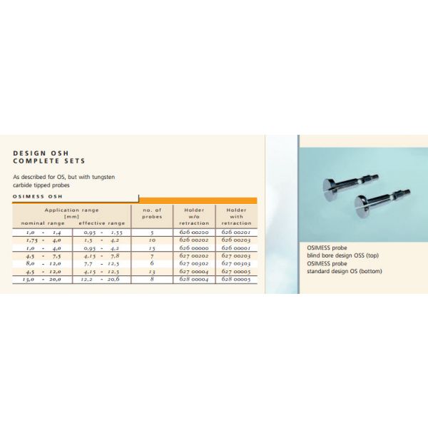 Schwenk OSIMESS 62700302 Split Ball Bore Gauge Sets Nominal range 8-12mm effective range 7.7-12.5mm number of probes 6, Indicator not included