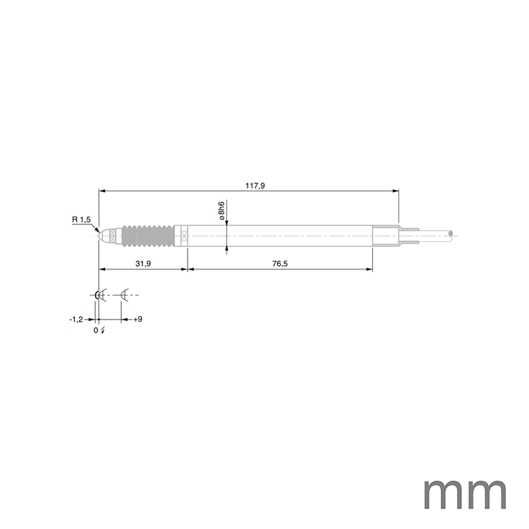TESA 03230027 GT27 Probe ± 2mm 0.63N