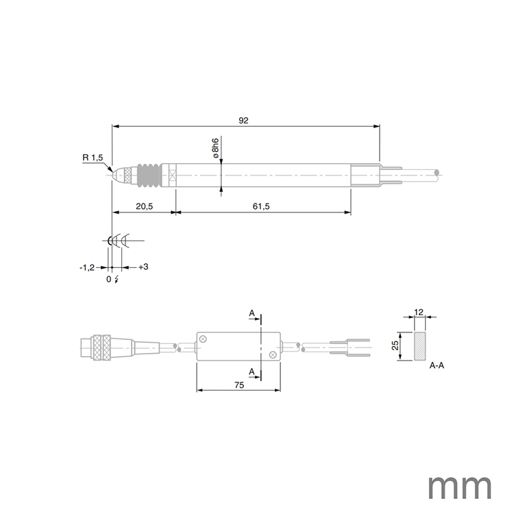 TESA 03230036 GT21 High Precision Probe ± 0.2mm 0.63N
