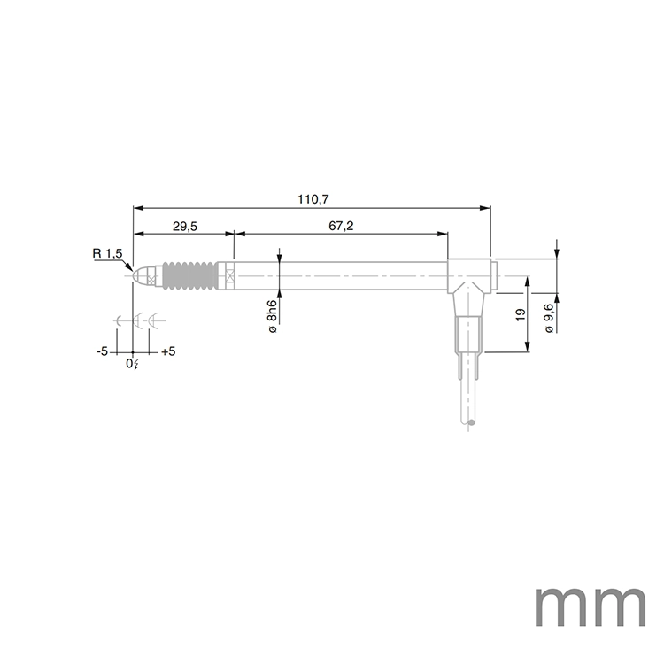 TESA 03230041 GT61 Probe ± 5mm 0.9N