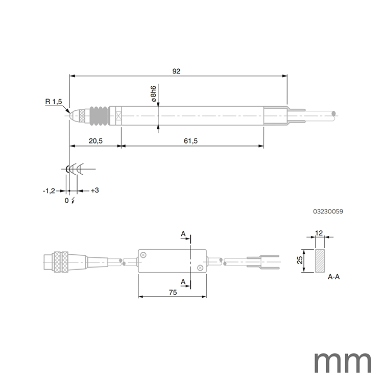 TESA 03230059 TL21 DC Probe ± 2mm 0.63N