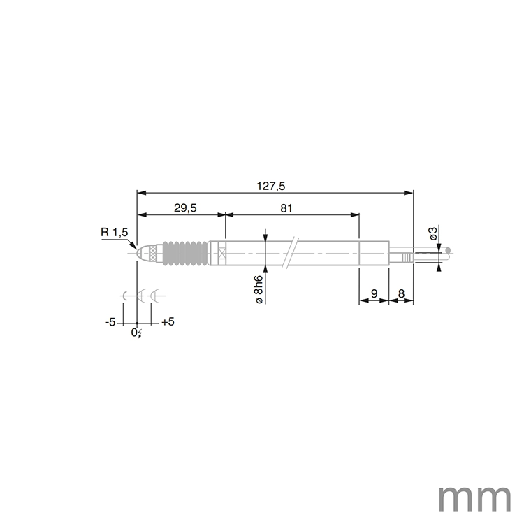 TESA 03230062 GT612 Probe Pneumatic ± 5mm 2N