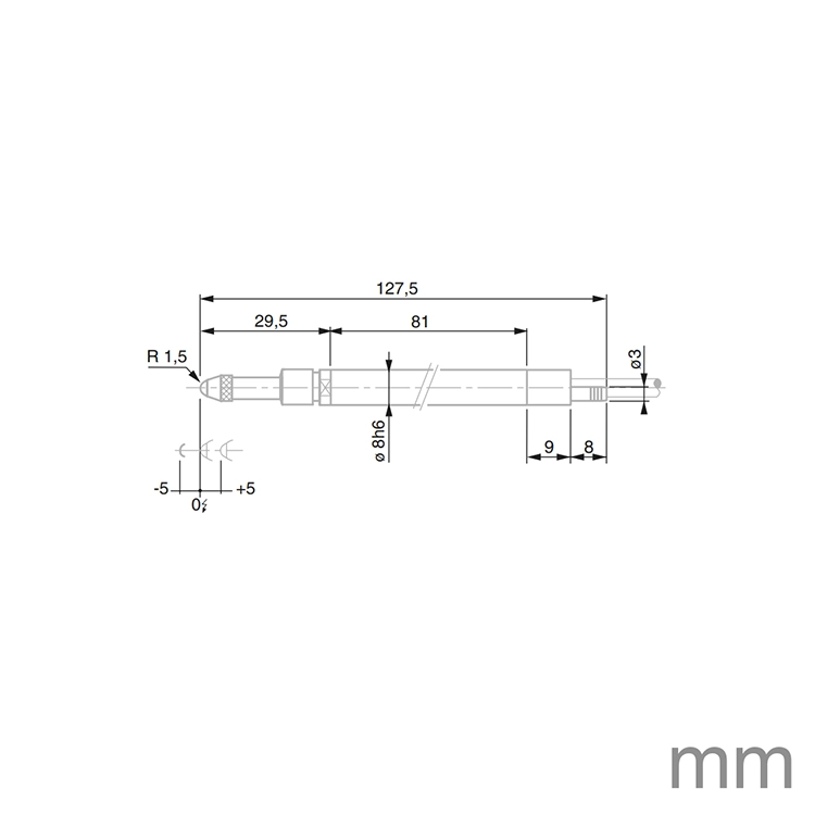 TESA 03230070 GT612-A Probe Pneumatic ± 5mm 1N