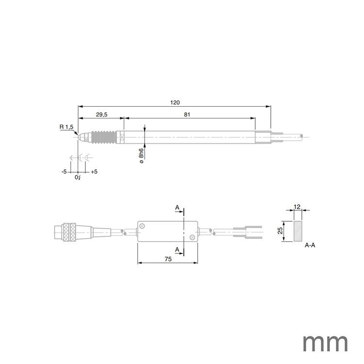 TESA 03230086 GT61 DC Probe ± 5mm 0.9N