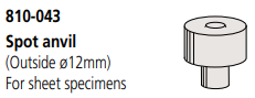 Spot anvil Ø12 mm Hardness testing machines 810-043