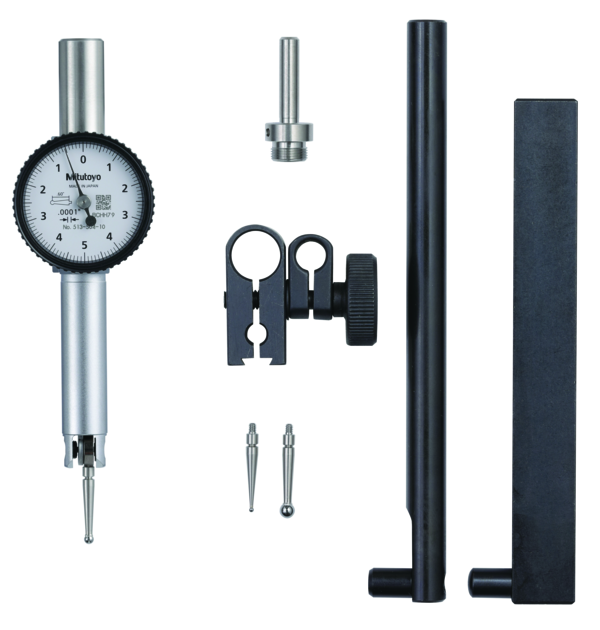 Dial Test Indicator, Pocket Type 0.01", 0.0001", D=4/9.52mm Stem, with Bracket 513-504-10T