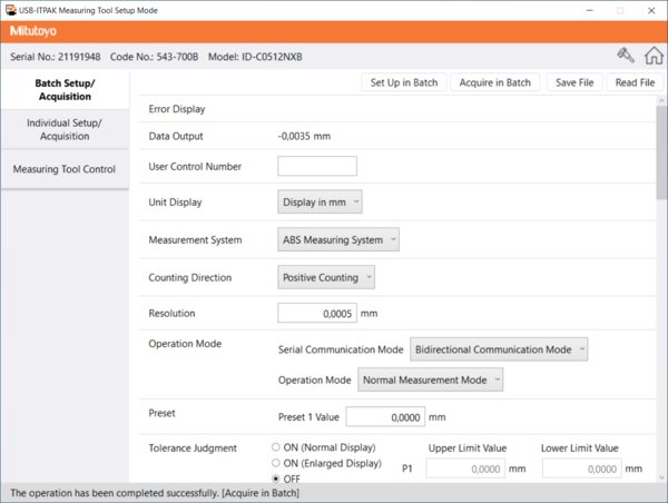 Mitutoyo 06AGR543 USB-ITPAK Vers. 3.0 USB Dongle + Manual (Software available Online)