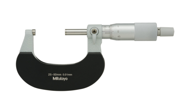 Mitutoyo Outside Micrometer with Heat Ins. Plate 25-50mm, 0,01mm 102-302