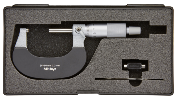Mitutoyo Outside Micrometer with Heat Ins. Plate 25-50mm, 0,01mm 102-302