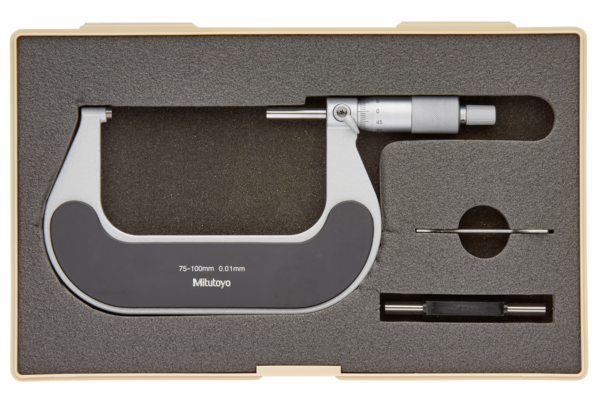 Mitutoyo Outside Micrometer with Heat Ins. Plate 75-100mm, 0,01mm 102-304