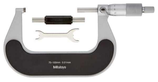 Mitutoyo Outside Micrometer with Heat Ins. Plate 75-100mm, 0,01mm 102-304