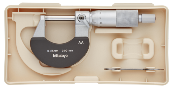 Mitutoyo Outside Micrometer with Heat Ins. Plate 0-25mm, 0,001mm 102-311