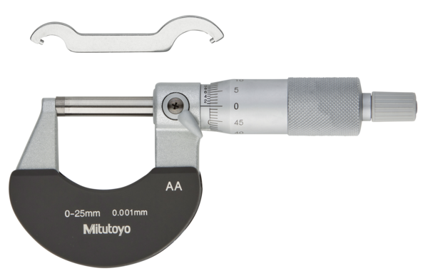 Mitutoyo Outside Micrometer with Heat Ins. Plate 0-25mm, 0,001mm 102-311