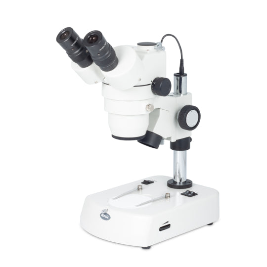 Motic SMZ-143-N2LED Trinocular Microscope head 10X-40X with 10x Eyepiece Part no. 1100200600834 45º inclined