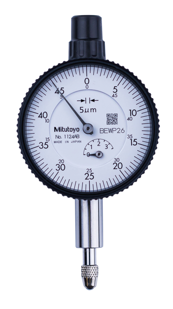 Dial Gauge, Flat Back, ISO Type 3,5mm, 0,005mm 1124AB