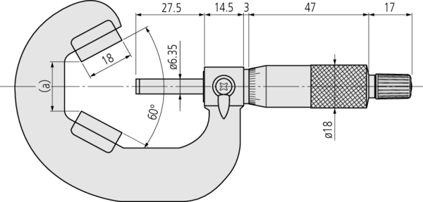 Mitutoyo 3 Flute V-Anvil Micrometer 25-40mm 114-103