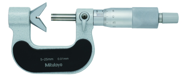 Mitutoyo 3 Flute V-Anvil Micrometer 1.6-2.2" 114-114