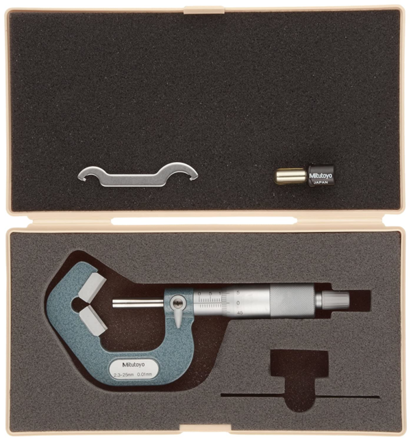 Mitutoyo 5 Flute V-Anvil Micrometer 5-25mm 114-165