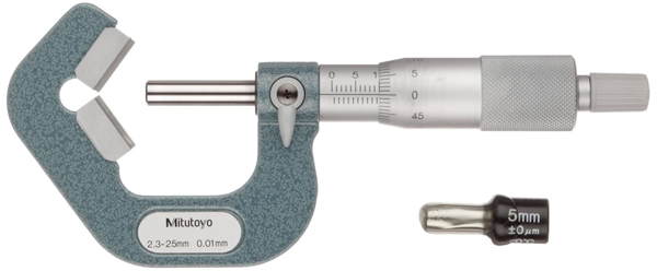 Mitutoyo 5 Flute V-Anvil Micrometer 2,3-25mm 114-137