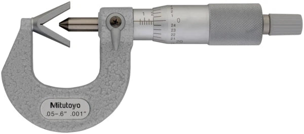 Mitutoyo 3 Flute V-Anvil Micrometer 0,05-0,6" 114-163
