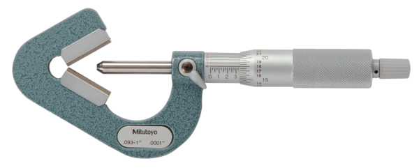 Mitutoyo 3 Flute V-Anvil Micrometer 0,09-1" 114-202