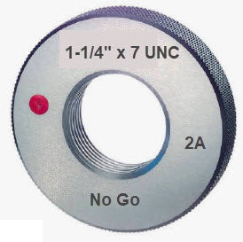 UNC Ring Gauge Class 2A (No-Go) Size 1-1/4"-7UNC Code Number P9028-N1147 With UKAS Certificate of Calibration