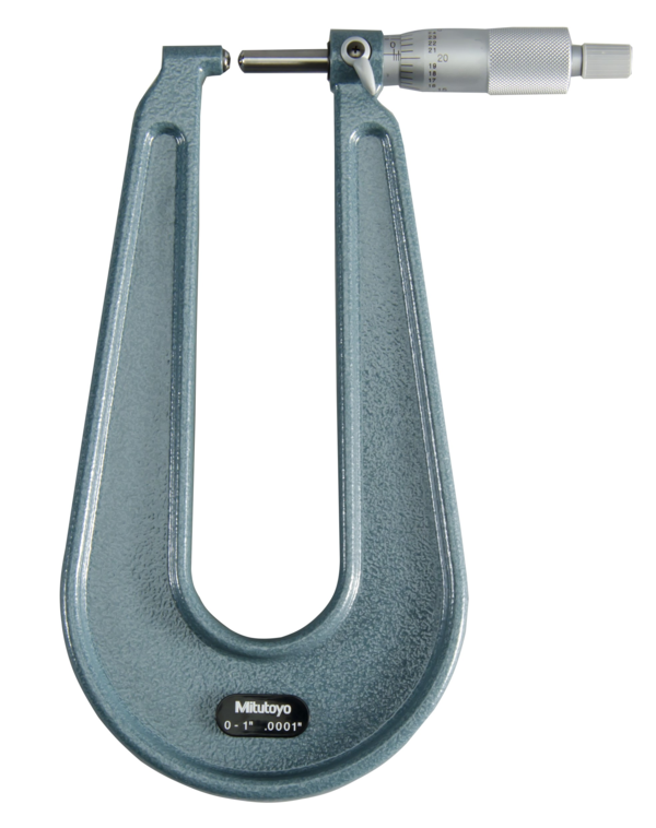Sheet Metal Micrometer 0-1", Spherical Anvil/Spindle, 6" Throat 118-120 Type C (S -S )