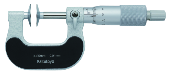 Mitutoyo Disc Micrometer, Hardened Steel Disks 0-25mm, Disk=20mm 123-101