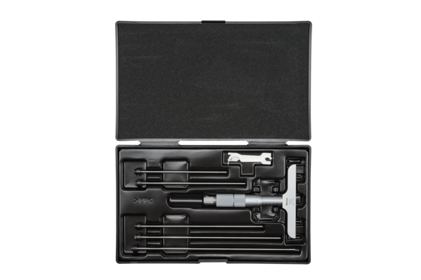 Mitutoyo Depth Micrometer, Interchangeable Rods 0-150mm, 101mm Base 129-116