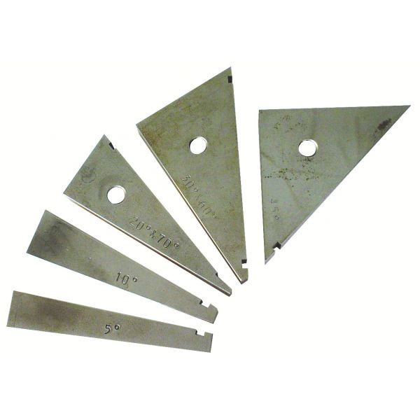 MHC 630-4267 Angle Block Set Description : Set of 7 angle gauge blocks 7pcs set, 15, 30, 45, 50, 60, 75, 90° each