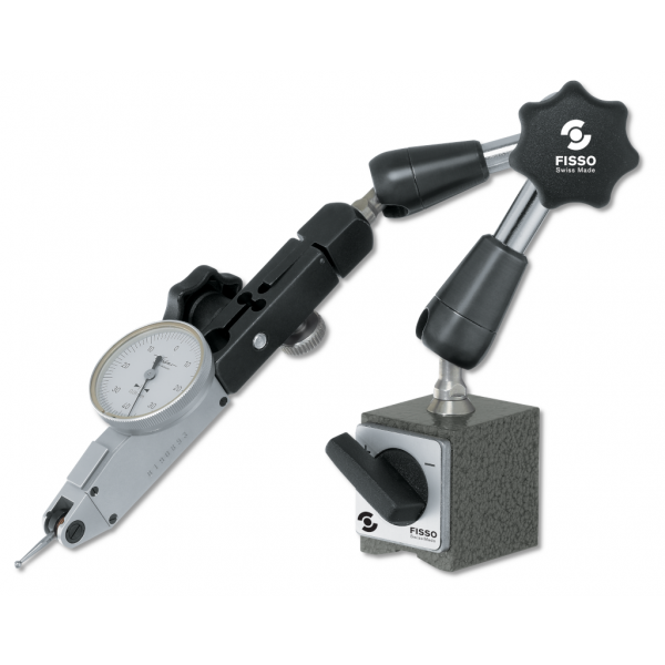 FISSO 1113.15 Classic Line Model: 1100-13 F + S2 - 3D articulated gauging arm with on off magnet, Dial mounting hole Ø3/8" With 3/8"-8mm bushing. Indicator Not supplied