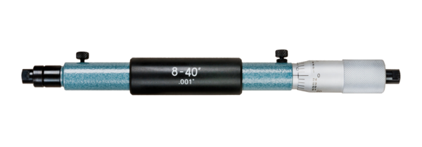 Mitutoyo Inside Micrometer, Interchangeable Rods 8-40", with 3 Rods, Hardened Face 141-122