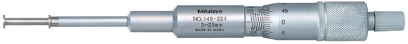 Mitutoyo Groove Micrometer, Non-Rotating Spindle 0-25mm, 6.35mm Flange 146-221