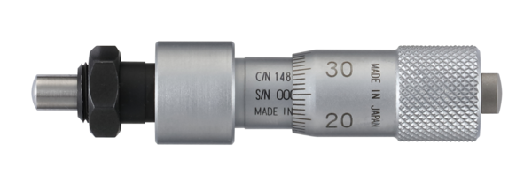 Micrometer Head, Locking Screw Type 0-6,5mm, 0,01mm, Spherical, with Clamp Nut 148-223-10