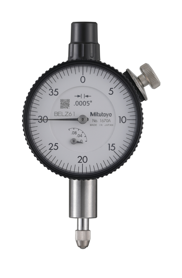 Dial Gauge, Flat Back, ANSI/AGD Type 0,1", 0,0005" 1670AB