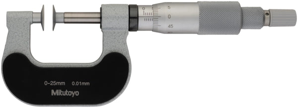 Mitutoyo Disc Micrometer, Non-Rotating Spindle, 0-1", Full Faced, D=14,3mm 169-103-10