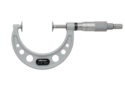 Mitutoyo Disc Micrometer, Hardened Steel Disks 50-75mm, Disk=20mm 169-205-10 Non Rotating Spindle