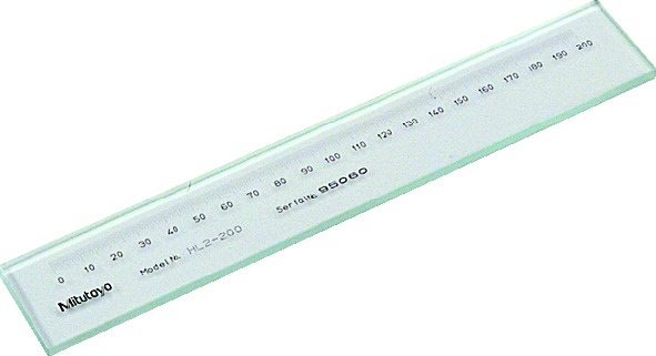 Working Glass Scale + Inspection Cert. 0-200mm, 0,1mm 182-514-10