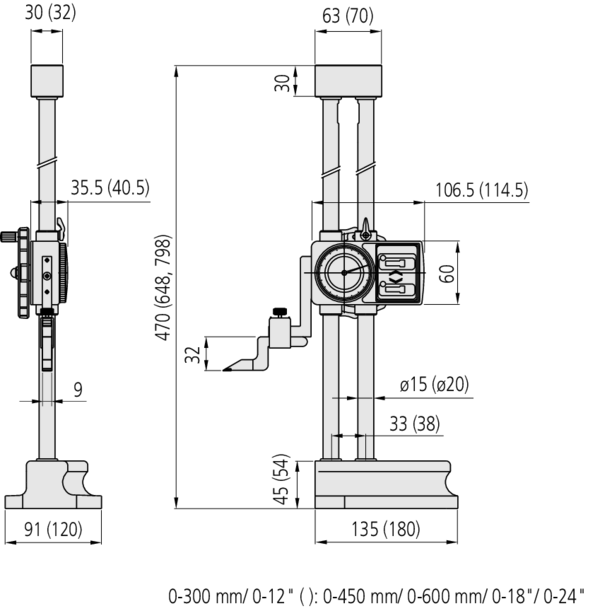 Dial Height Gauge, Digital Counter 0-12" 192-150