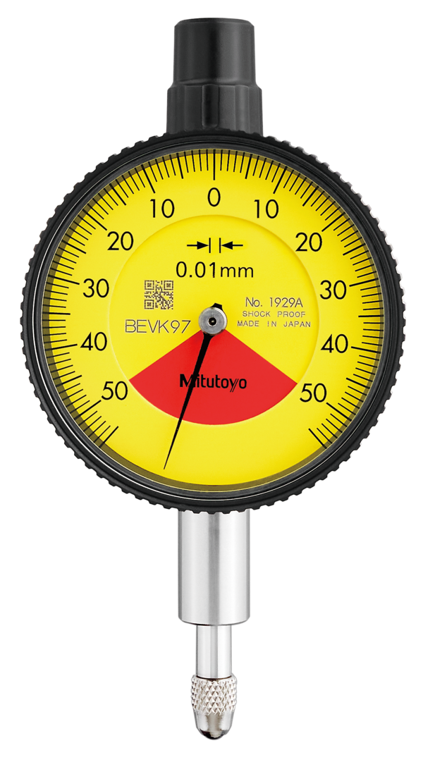 Dial Gauge, Lug Back, ISO Type One Revolution, Shock- & Dustproof, 1mm, 0,01mm 1929F-60