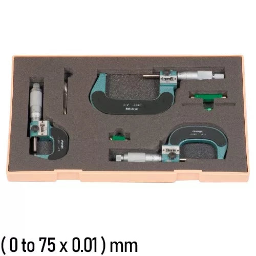 Mitutoyo Digit Outside Micrometer Set 0-75mm (3 pcs.) 193-901