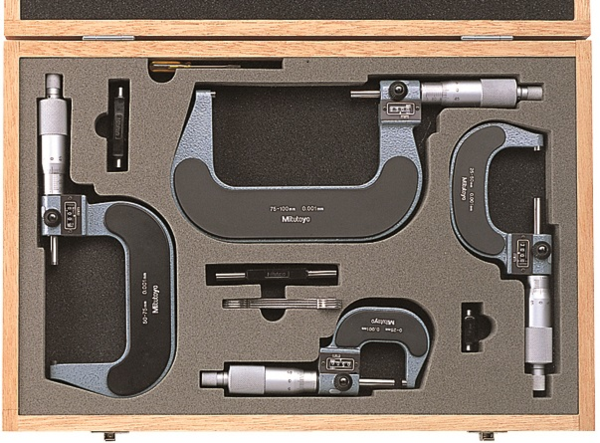 Mitutoyo Digit Outside Micrometer Set 0-100mm (4 pcs.) 193-902
