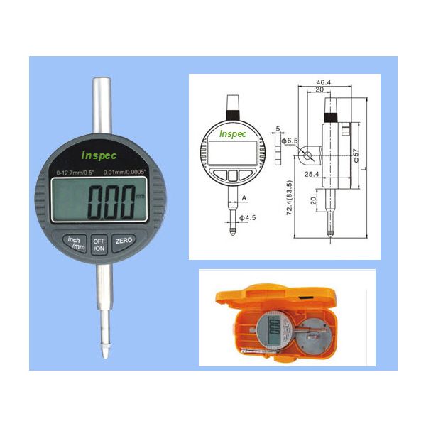 Inspec 200-031 Digital Indicator Range:12.5mm/.5" Resolution:.01mm/.0005" SPC Output: Yes