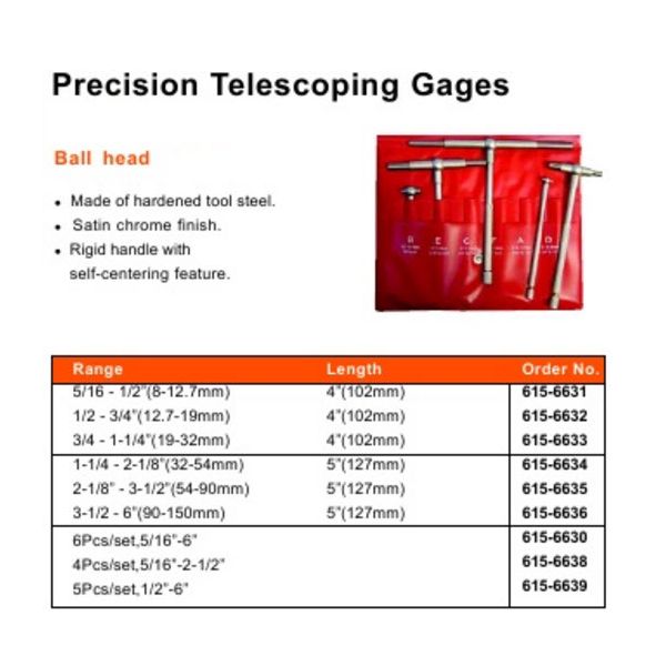 MHC 615-6575 Radius gauge set 17/32-1" x 16pc, step by 1/32"