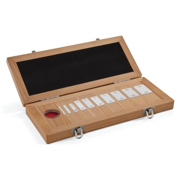 MHC 9100-9159 10 Gauge Blocks, Grade 1 .105, .210, .315, .420, .500, .605, .0625, .100,.125, .200,.250,.300,.500,1.000 & 2.000” 1 Optical Flat: 1” Dia. x.5125” Thickness, .000004", Flatness, .00002" Parallel