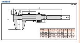 Mitutoyo Vernier Caliper, Fine Adjustment 0-280mm, 0,02mm, Metric 532-103