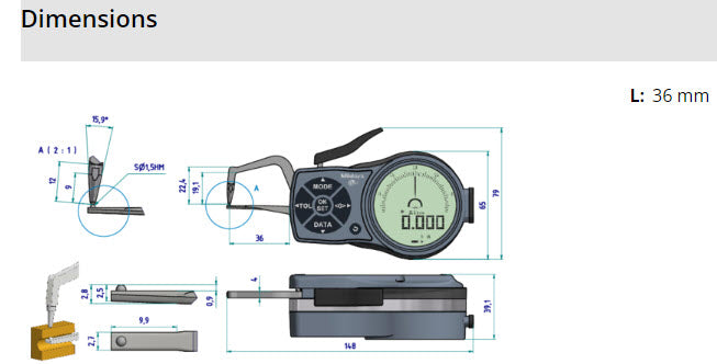 Mitutoyo External Digital Caliper Gauge 209-943 0-10mm